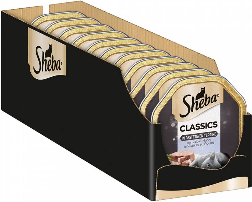 Sheba 20% korting! Natvoer Classics in paté, Kalf en Kip(22 x 85 g )