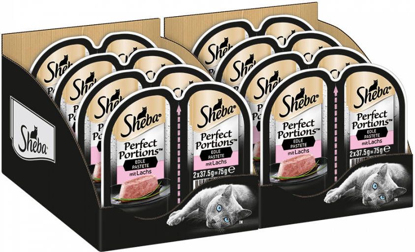 Sheba 64x37, 5g Luxe Paté, Zalm Perfect Portions Kattenvoer nat