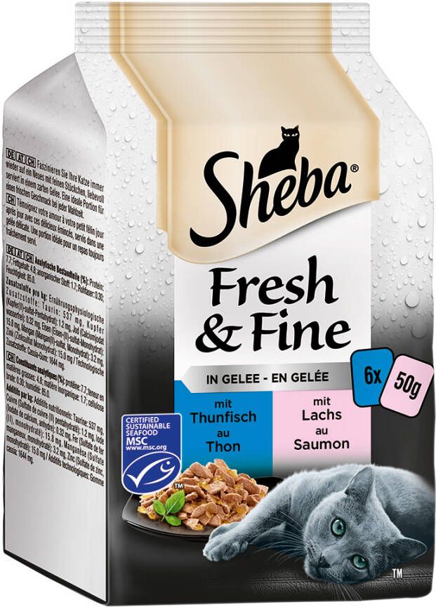 Sheba 20% korting! 6 x 50 g Fresh Cuisine Tonijn & Zalm