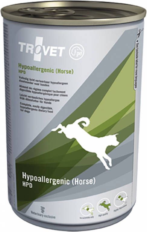 Trovet Hypoallergenic HPD(Horse)Hond natvoer 12 x 400 gr blikken