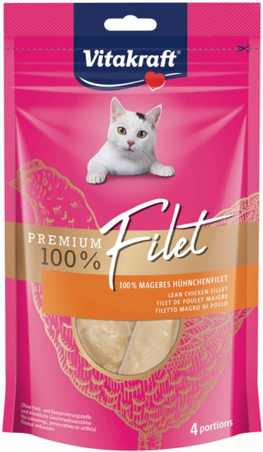 Vitakraft Premium Filet Chicken Kattensnack Kip 70 g