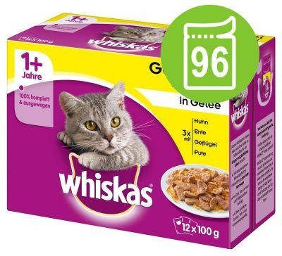 Whiskas 80 + 16 gratis! natvoer Adult 96 x 100g Klassische Auswahl in Sauce