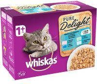 Whiskas 10 + 2 gratis! 12 x 85 g/100 g 1+ Adult Pure Delight Klassische Auswahl in Gelee(12 x 85 g )