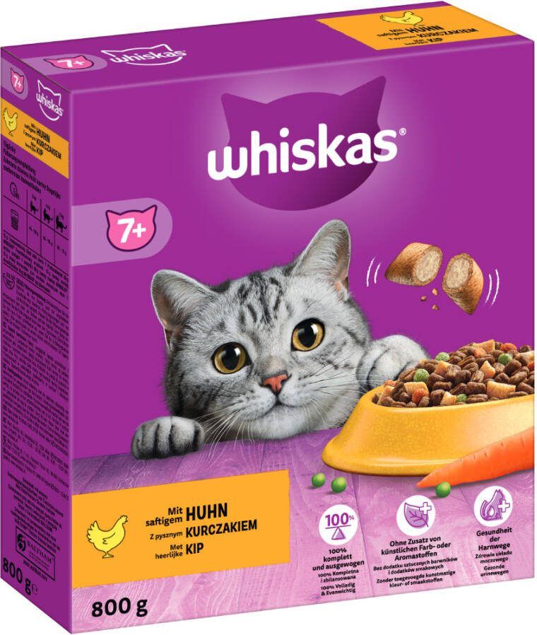 Whiskas 15% korting! droogvoer 7+ Senior Kip