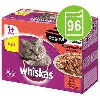 Whiskas 1+ Casserole/Ragout Selectie in Gelei Kattenvoer 48 x 85 g Klassieke selectie in Gelei