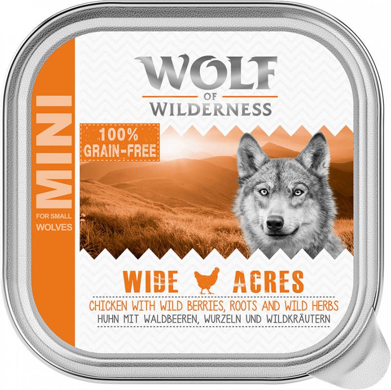 Wolf of Wilderness 6x150g Adult Wide Acres Kip Hondenvoer nat