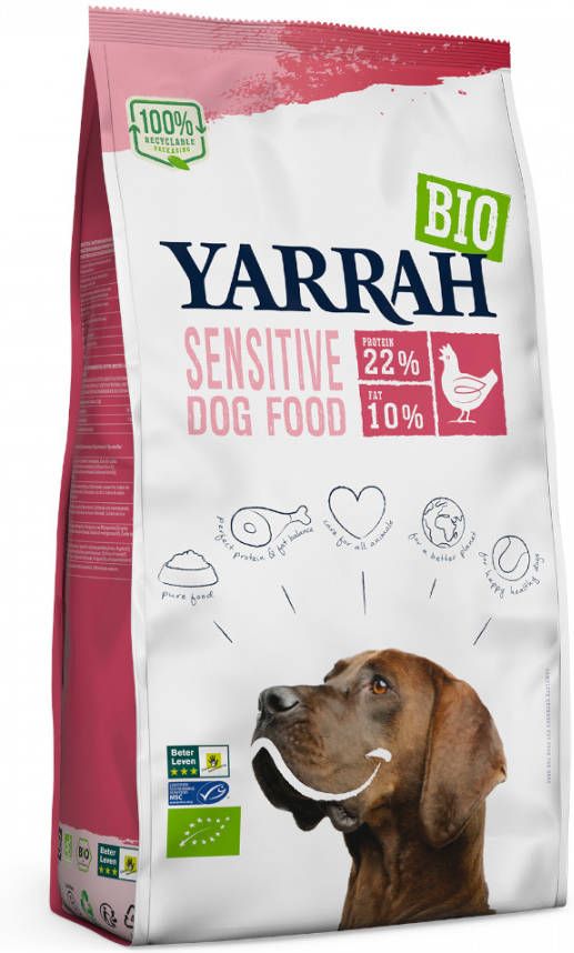 Yarrah Extra voordelig! 2 x 10 kg Bio Hondenvoer Sensitive met Bio Kip & Bio Rijst