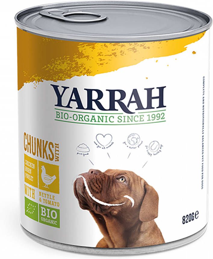 Yarrah 9 + 3 gratis! 12x Bio Natvoer Bio Kip mit Bio Brandnetel & Bio Tomaat(12 x 820 g )