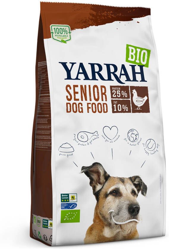 Yarrah Extra voordelig! 2 x 10 kg Bio Hondenvoer Senior Kip