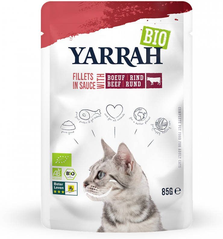 Yarrah 28x85g Bio Filets in Saus Kattenvoer Diverse Smaken