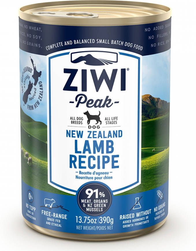 Ziwipeak 6x390g Ziwi Peak met Lam Hondenvoer nat